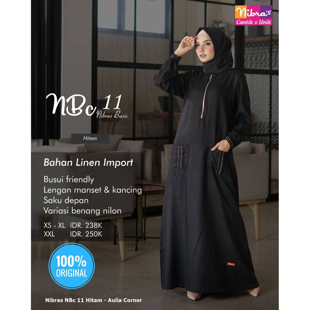 Foto Gamis Wanita Gamis Nibras NBC 11 Hitam ORIGINAL Pilihan Semua Wanita