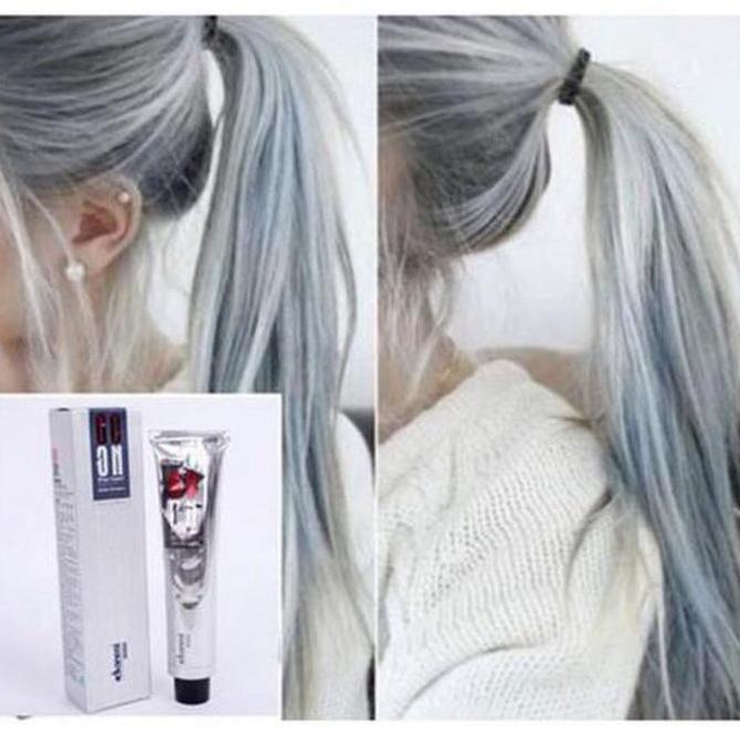 100Ml Krim Pewarna Rambut Permanen Natural Warna Abu-Abu Muda - Cat Rambut Abu Abu Grey Hair