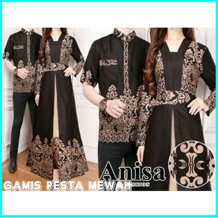 BAJU COUPLE BATIK COUPLE BATIK BAJU PESTA KONDANGAN COUPLE WARNA HITAM