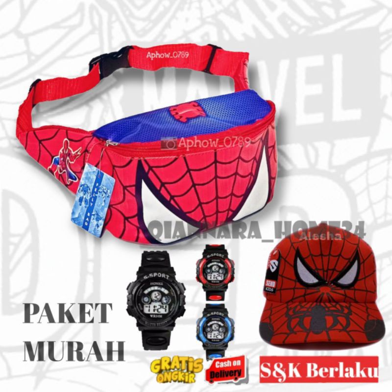 Waistbag/Tas Selempang Anak Laki-Laki Karakter Spiderman Murah