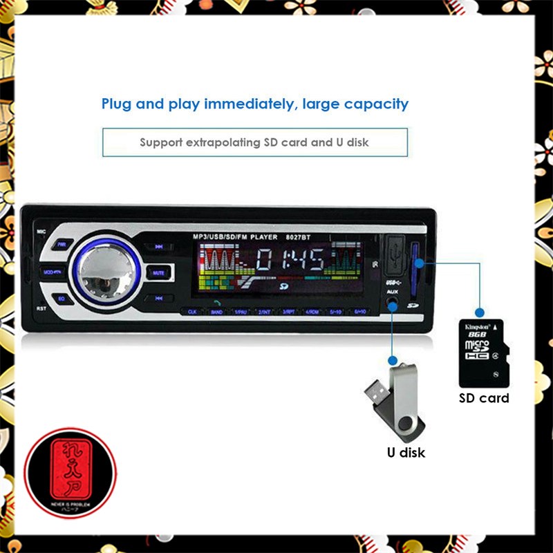 AMPrime Tape Audio Mobil Multifungsi Bluetooth USB MP3 FM Radio - Black