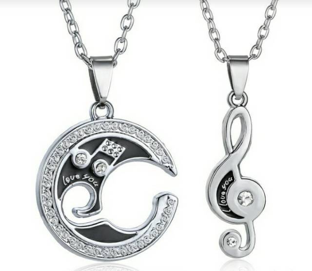 Kalung musik couple stainless steel kalung sepasang KC003