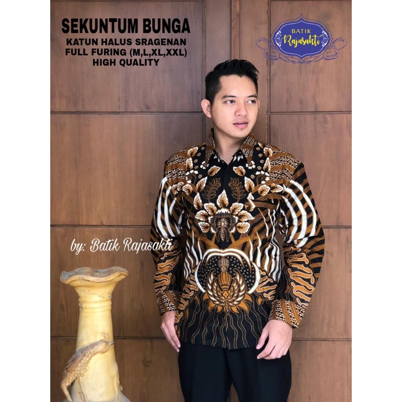 BATIK SEKUNTUM BUNGA KATUN CABUT HALUS FULL FURING SIZE M-XXL ASI SOLO