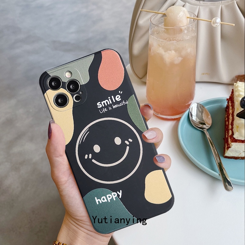 Soft Case TPU Shockproof Motif Smiley Cover iPhone XR 7 8 6 6s Plus 13 12 11 Pro Max X XS Max