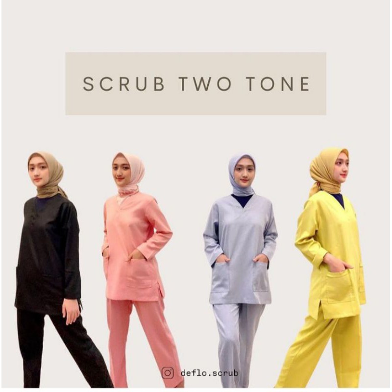 Scrub Two Tone/Baju Medis xs-5xl
