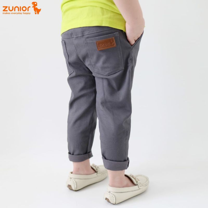 Celana Anak Chino Panjang Premium Zunior Abu-Abu Muda 1-12 Tahun