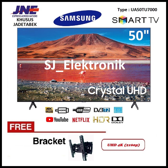 Free Braket LED TV Samsung 50 Inch UA50TU7000 - 50TU7000 UHD 4K SmartTV HDMI