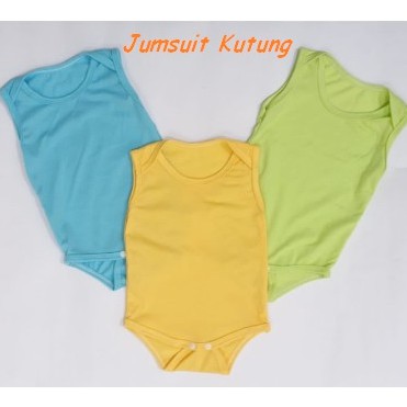 Baju Bayi Jumper Bodysuits Jumsuit Kutung Lekbong Katun Polos Snap Baby Newborn