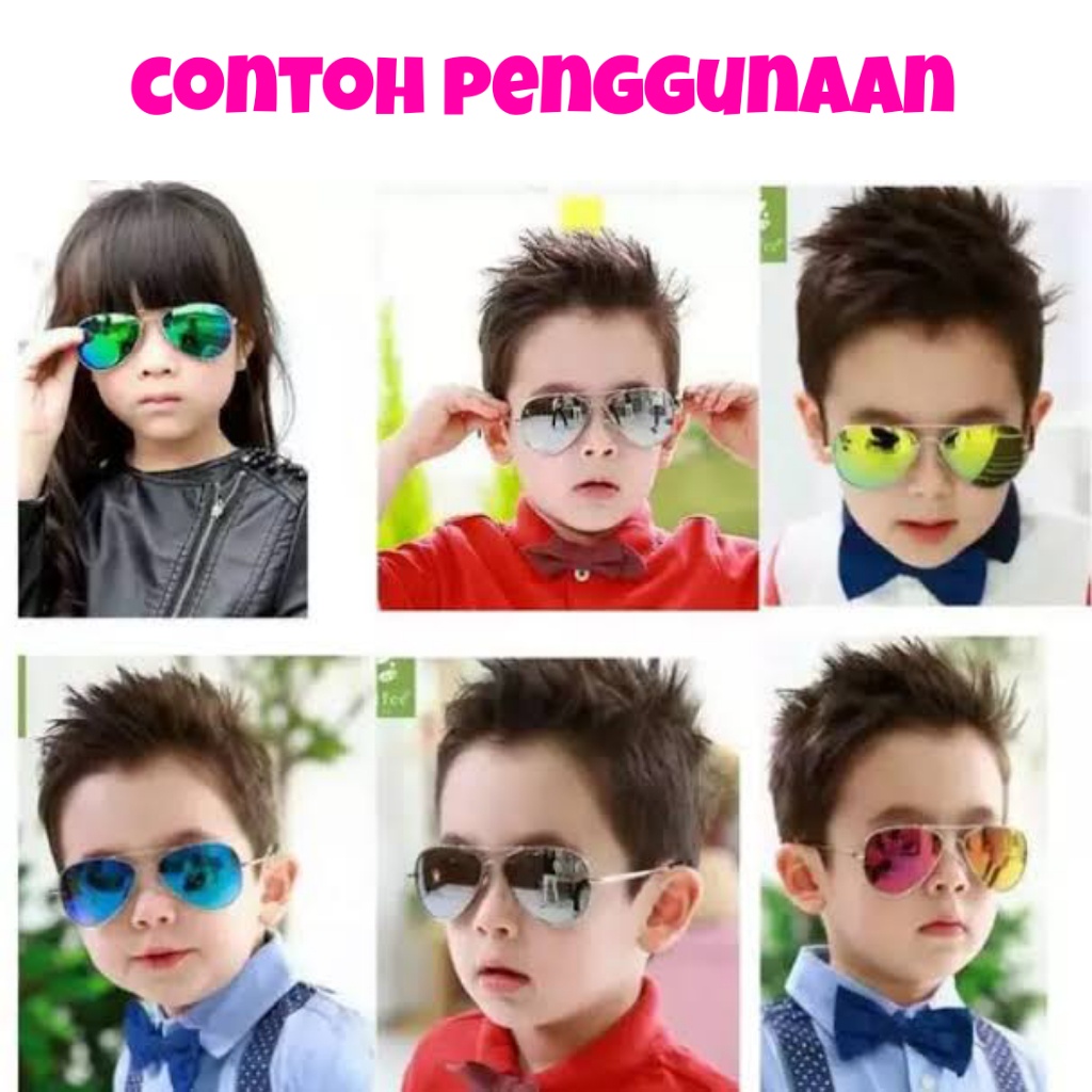 Kacamata anak aviator hitam / sunglasses fashion bl rv mirror murah lucu keren / aksesoris kids sunglasess kaca mata anak laki atau perempuan-2