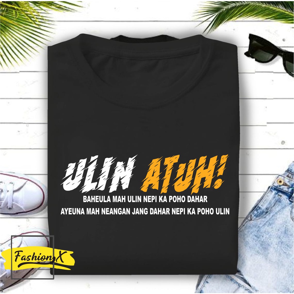 kaos pria distro keren ulin atuh bandung original murah baju oblong katun 30s