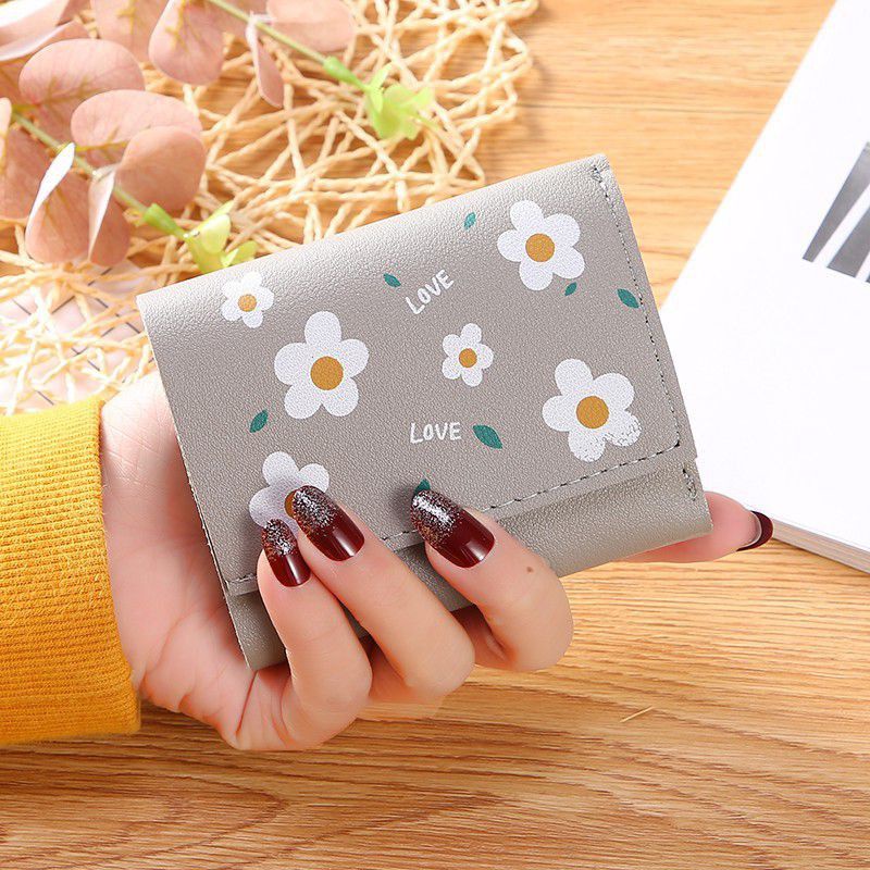 Dompet Wanita IMPORT KOREA Motif Flowery Lipat Pendek Fashion Dompet Cewek