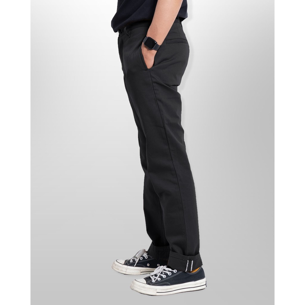 Morgen Slim Straight Chino Pants - Black