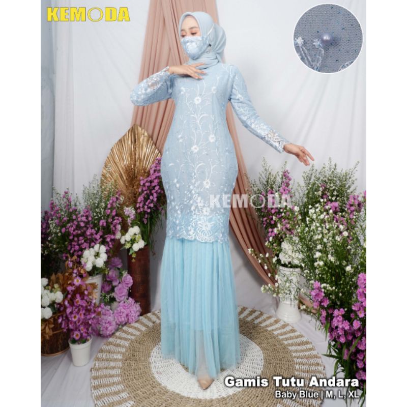 Gamis Lebaran Tulle Dress Pesta Terbaru Free masker