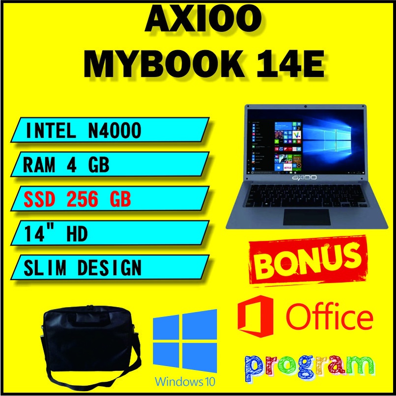 AXIOO MYBOOK 14E | INTEL l N4000 - RAM 4GB - SSD M.2 256 GB - 14 INCH - SLIM DESIGN