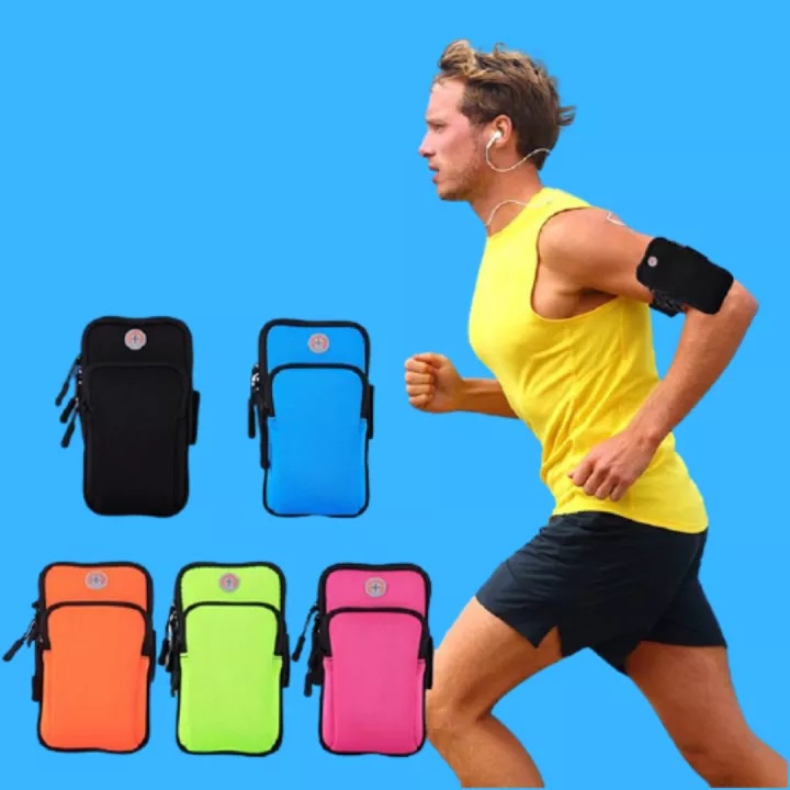 Tas Lengan Jogging Waterproof 5'5 INCH/ Armband Olahraga / Tas lengan Sepeda / Tas handphone/ Tas Anti Air