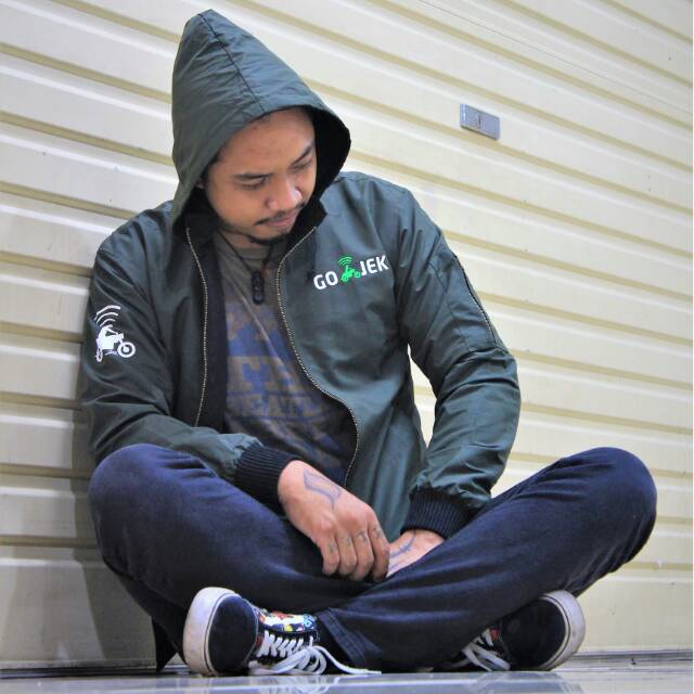 Jaket Bomber Gojek Hoodie Waterproof