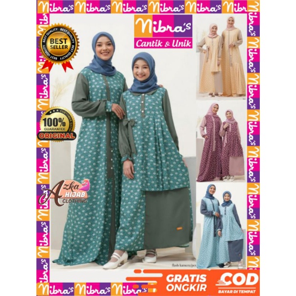 NIBRAS BAJU COUPLE MUSLIM TERBARU NGC 05 NGCA 05 / BAJU GAMIS COUPLE IBU DAN ANAK / GAMIS NIBRAS COU