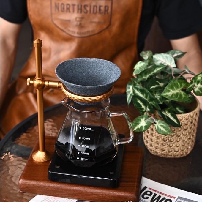 V60 POUR OVER WOODEN METAL DRIPPER STAND ADJUSTABLE | ALAT KOPI LY-DS1