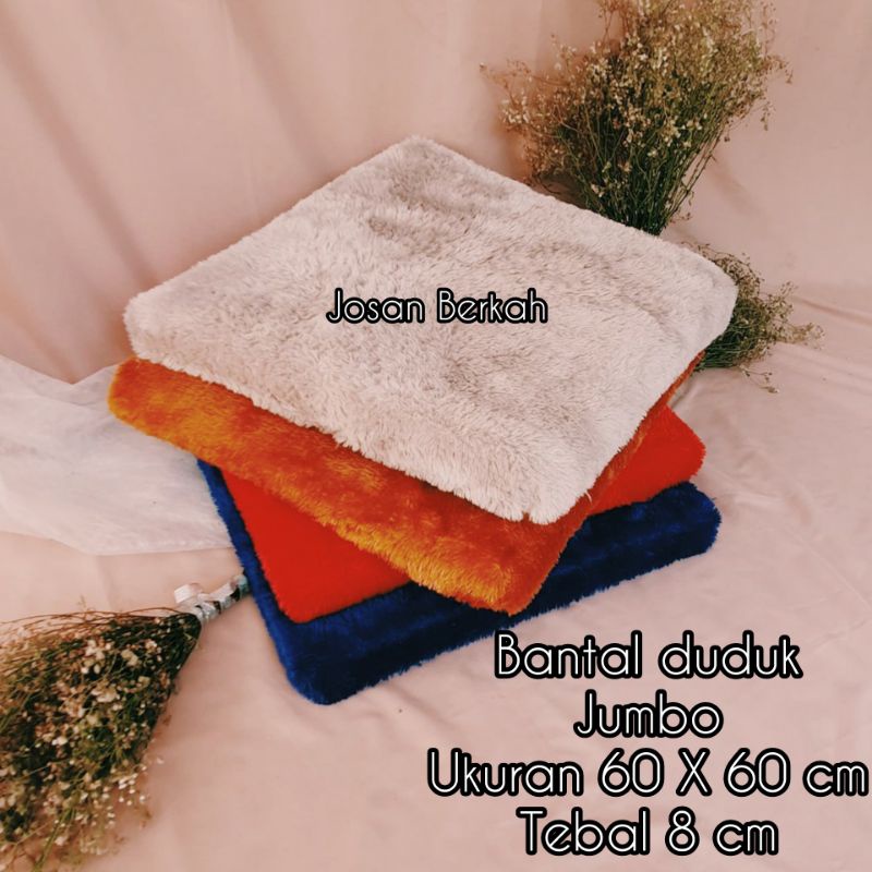 BANTAL DUDUK BULU BANTAL LESEHAN BULU RASFUR  (SUPER JUMBO 60X60 CM) EMPUK DAN MANTUL