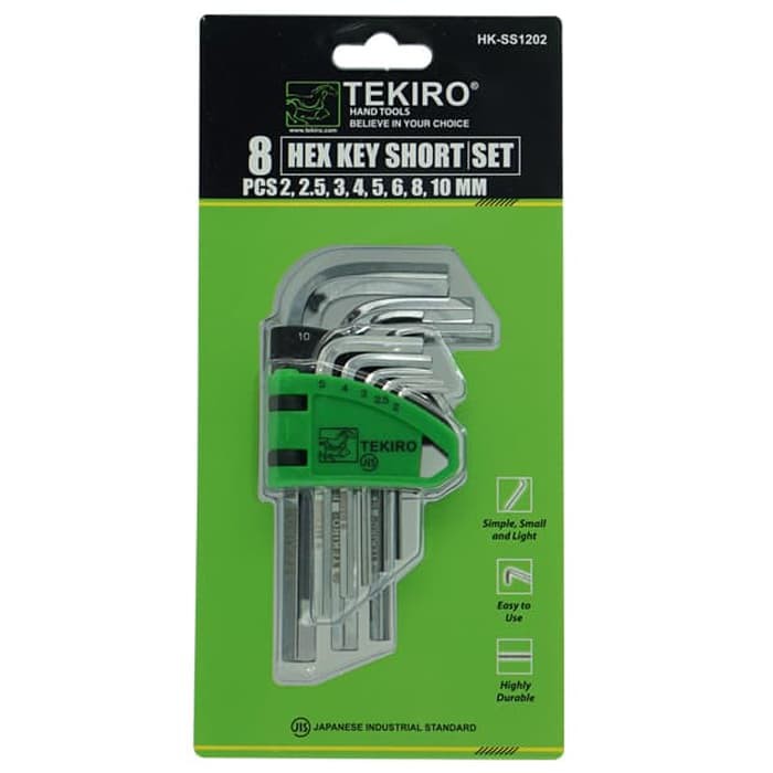 TEKIRO - KUNCI L PENDEK 8 PCS 2 - 10 MM PER SET ORIGINAL GROSIR MURAH