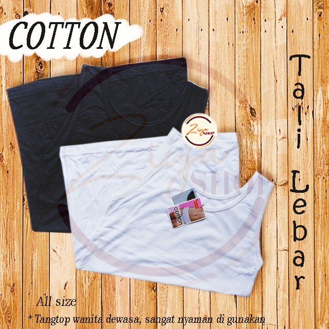 TANK TOP COTTON HITAM/PUTIH TALI LEBAR / TALI KECIL  wanita dewasa | kaos dalam wanita | kaos kutang