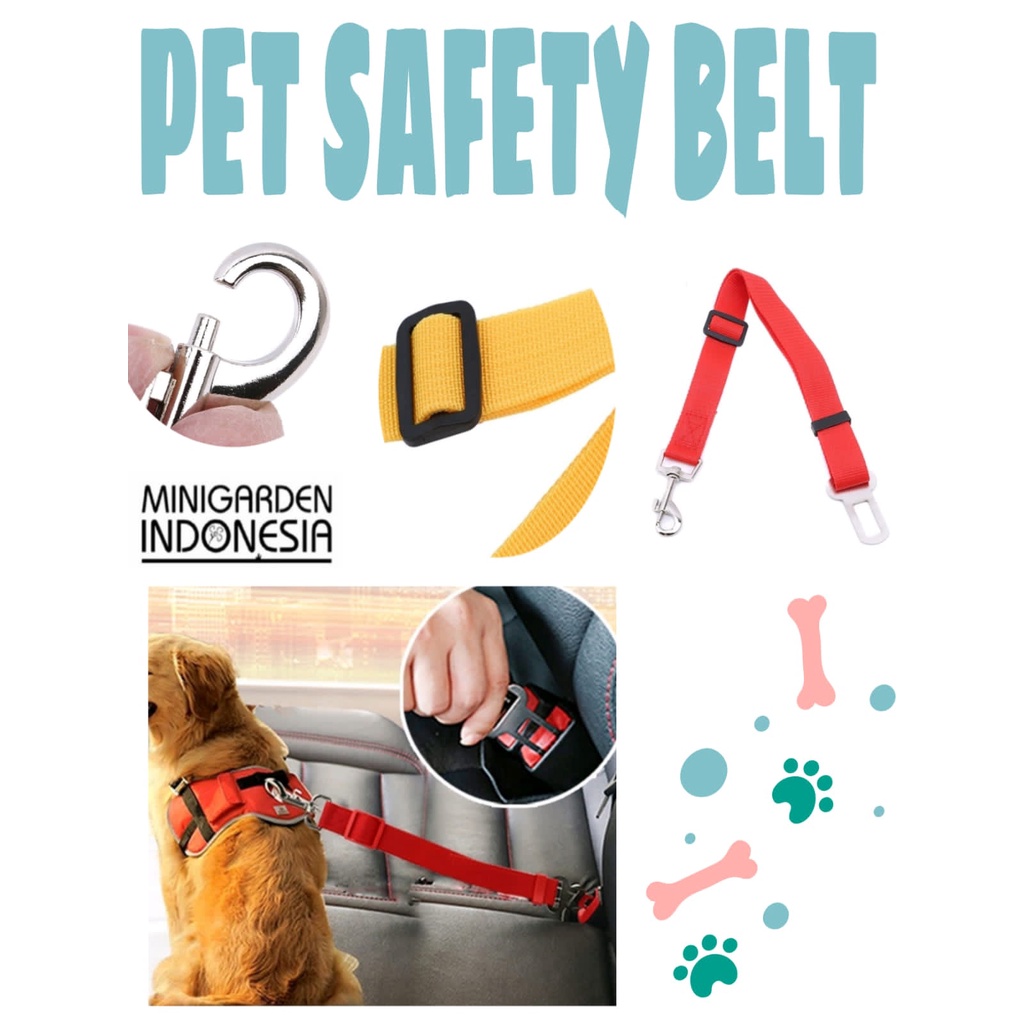 PET SAFETY BELT tali sabuk pengaman anjing kucing dalam mobil seatbelt