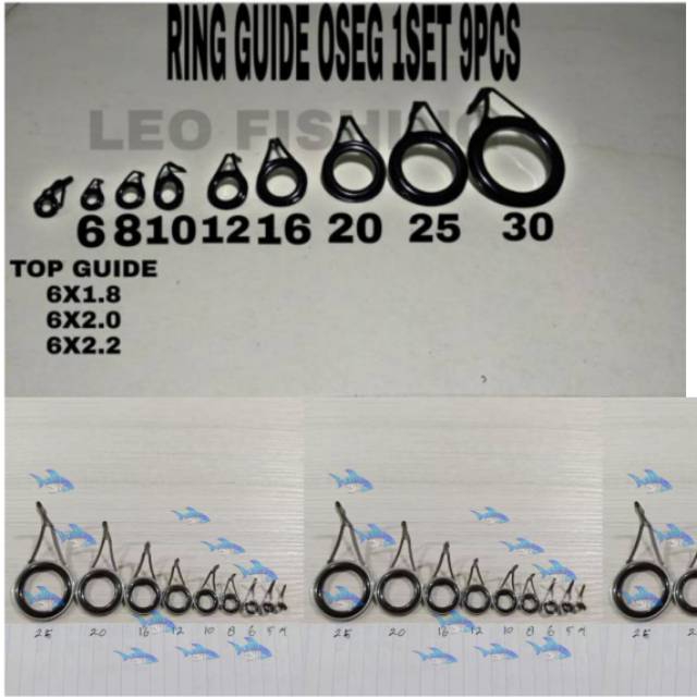 RING GUIDE OSEG STAINLESS STEEL KERAMIK 1SET 9PCS SIZE 30 25 20 16 12 10 8 6 4