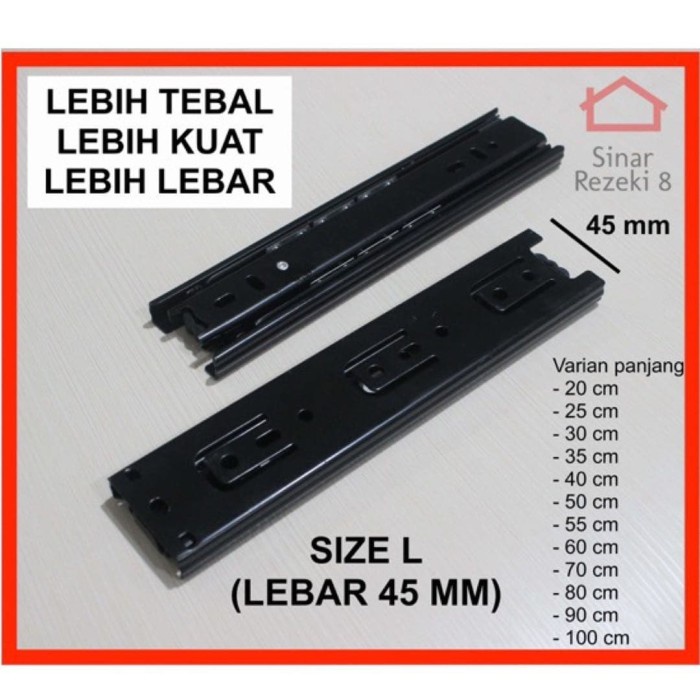 Rel Laci 60 Cm Double Track Ball Bearing Full Extension - Hidayatimalll