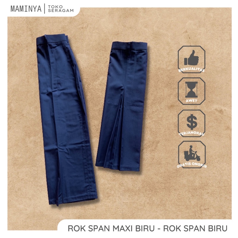 seragam sekolah-rok span maxi biru // rok span biru SMP SMPK