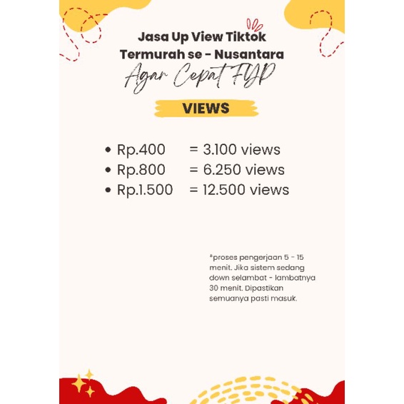 VIEWS TIKTOK TERMURAH/PENAMBAH VIEWS TIKTOK/JASA