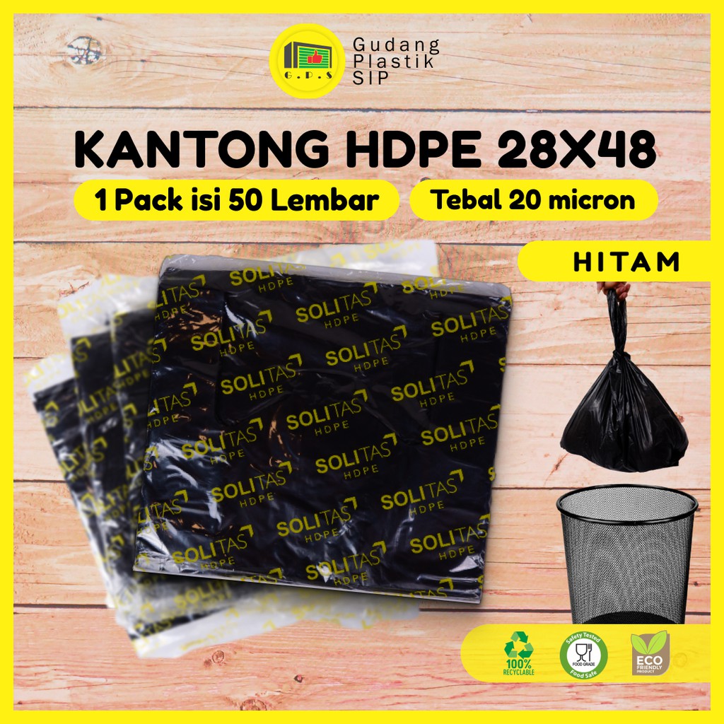 Kantong Plastik Kresek Hitam Tebal UK 28x48 HDPE