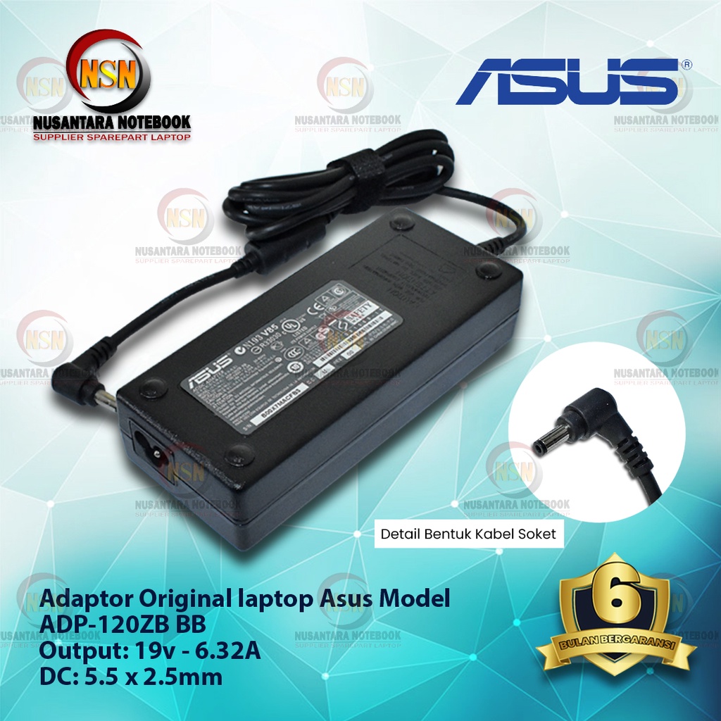 Adaptor Charger Original Asus 19V - 6.32A DC 5.5*2.5 Standard Model