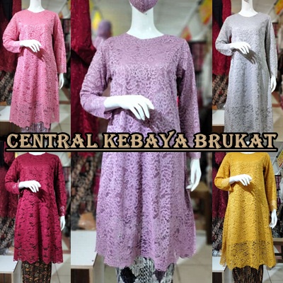 ATASAN Kebaya Tunik Brukat Modern / Kebaya Brokat Pesta Kondangan Dan Wisuda / Set Kebaya Tunik Bruk