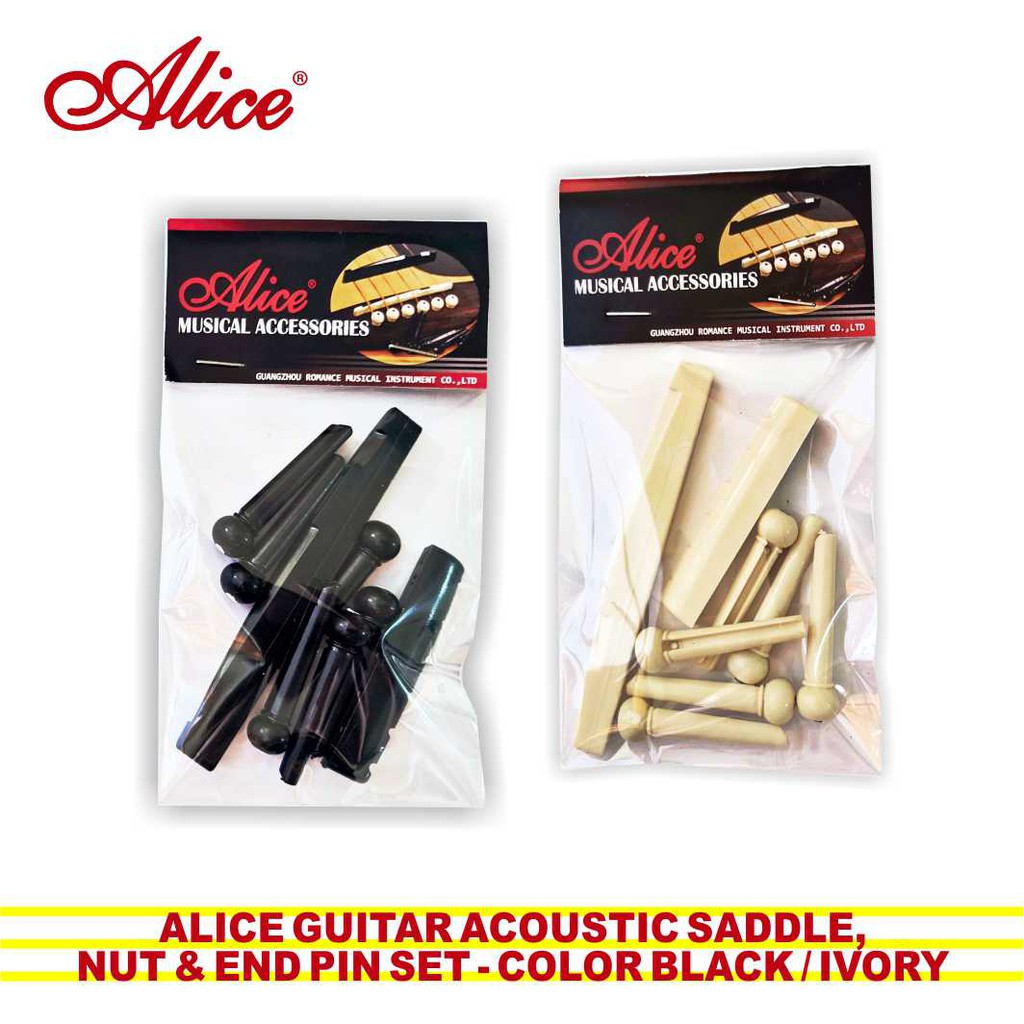 Saddle Nut dan EndPin GItar Akustik Set Alice