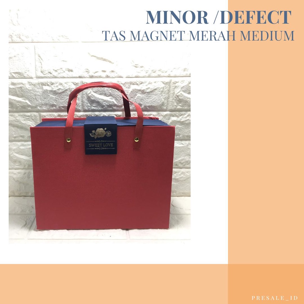 

DEFECT- Kotak Kado Handbag Merah Medium/Tas Mewah Magnet Luxury
