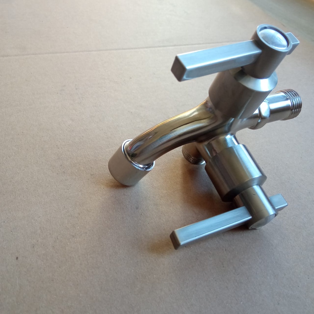 Kran Cabang Shower Stainless sus 304 Hermanh Kran Cabang Drat 1/2 Inch