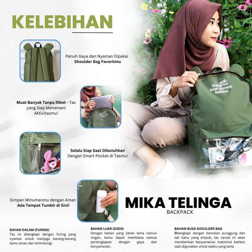TAS RANSEL WANITA MIKA TELINGA BESAR / TAS BACKPACK FASHION KOREA