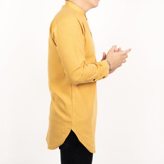 Credomenstore Baju  Gamis  Pria  Lengan Panjang Mustard Tua 