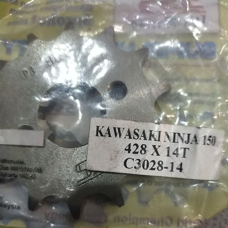 SSS GEAR GER DEPAN 428 520 JUPITER VIXION R15 MEGAPRO GL CB150R SUPRA SATRIA FU SMASH SHOGUN GIR FRONT SPROCKET-Sss 428x14 ninja150
