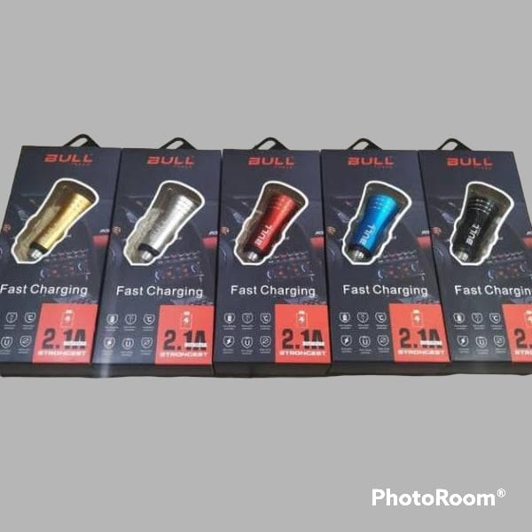 CHARGER MOBIL BULL BESI DUAL USB 2.1AMPERE ORIGINAL 100%