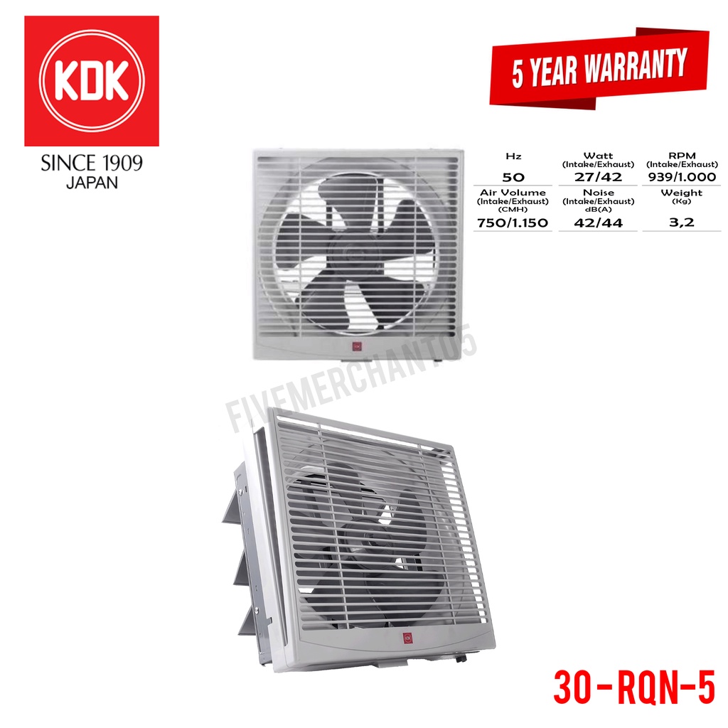 Exhaust Fan KDK 30 RQN 5 12&quot; Wall Fan KDK Dinding KDK 30RQN Hexos Fan Tembok Exhaust Intake 30cm