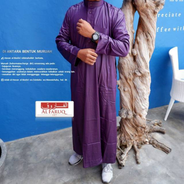 Jubah Al Haramain/Al Faruq kancing biasa non manset
