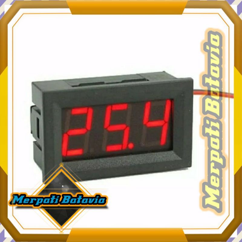 Voltmeter DC Digital 2 Kabel Volt Meter Aki Motor Mobil LED With Frame