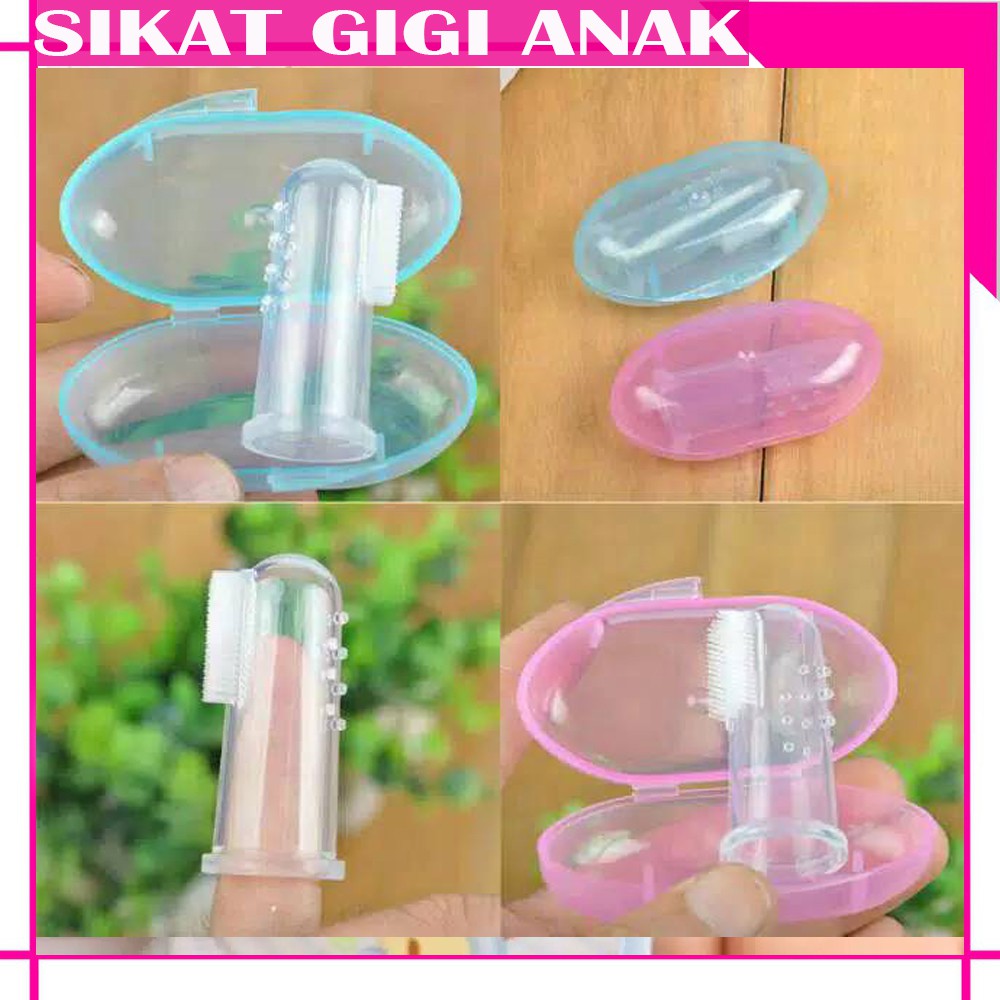 Finger Toothbrush / Sikat Gigi Bayi New Born Toddler Soft Silicone sikat lidah bayi silikon