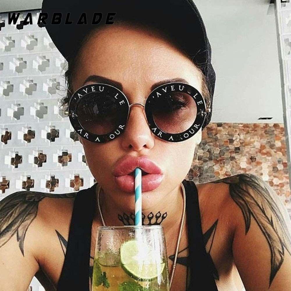 Mxbeauty Kacamata Bulat Kepribadian Fashion Lebah Kacamata Matahari Hitam Sun Eyewear Huruf Frame Sunglasses