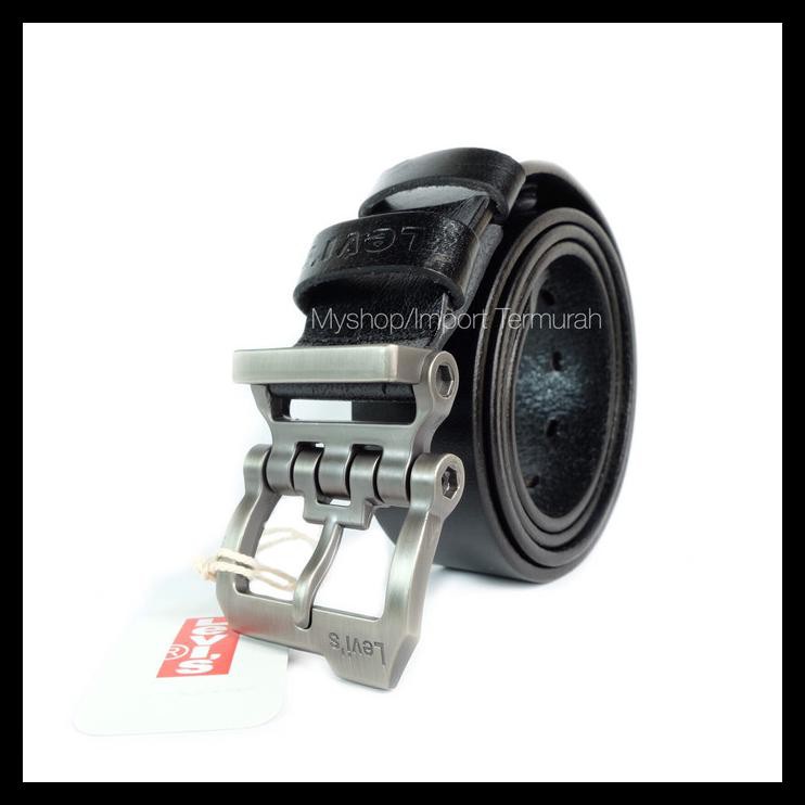 Indh GESPER IKAT PINGGANG KULIT ASLI BRANDED IMPORT LEVIS 501 BLACK PROMO SPECIAL Kode 1102