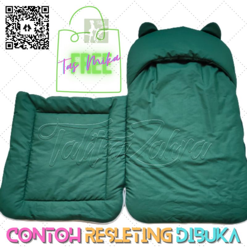 Sleeping Bag Selimut Topi Kantong Tidur Bayi Lembut &amp; Hangat dengan Resleting