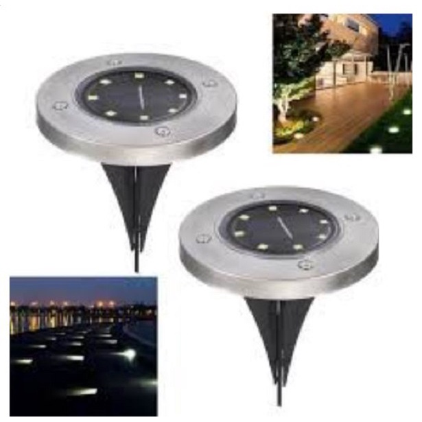 Lampu Taman Bulat 8 LED Outdoor Tancap Tenaga Matahari Solar Mood