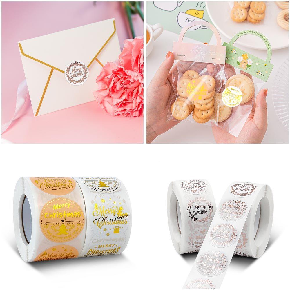 Top Merry Christmas Stiker Paket Baking Stamping Kartu Label Liburan DIY Decor Dekorasi Natal