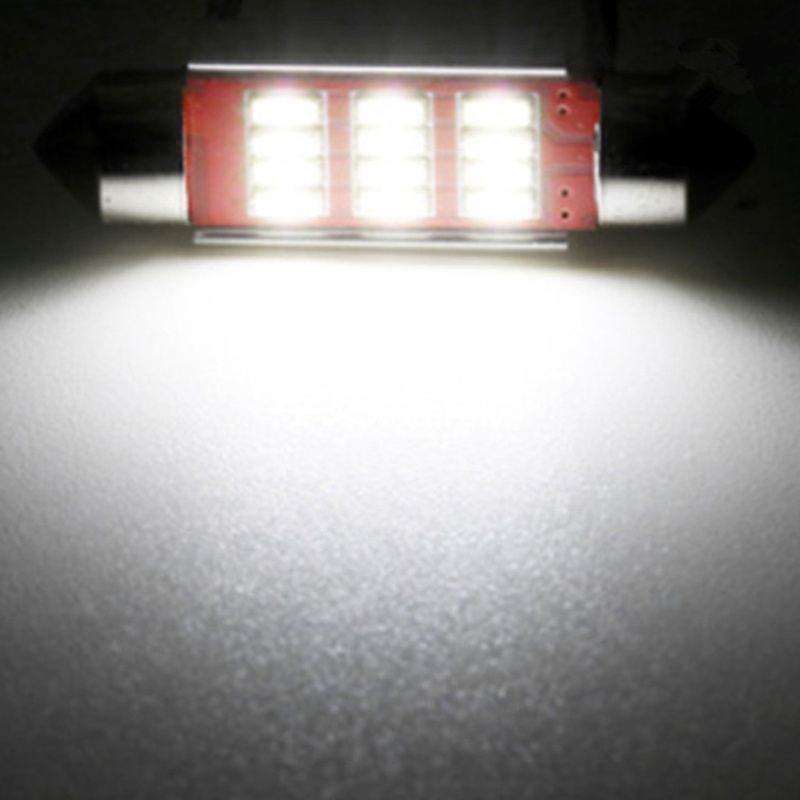 1pc Lampu LED Canbus Festoon C5W 31mm 36mm 39mm 41mm 5000K Warna Putih Untuk Interior Mobil